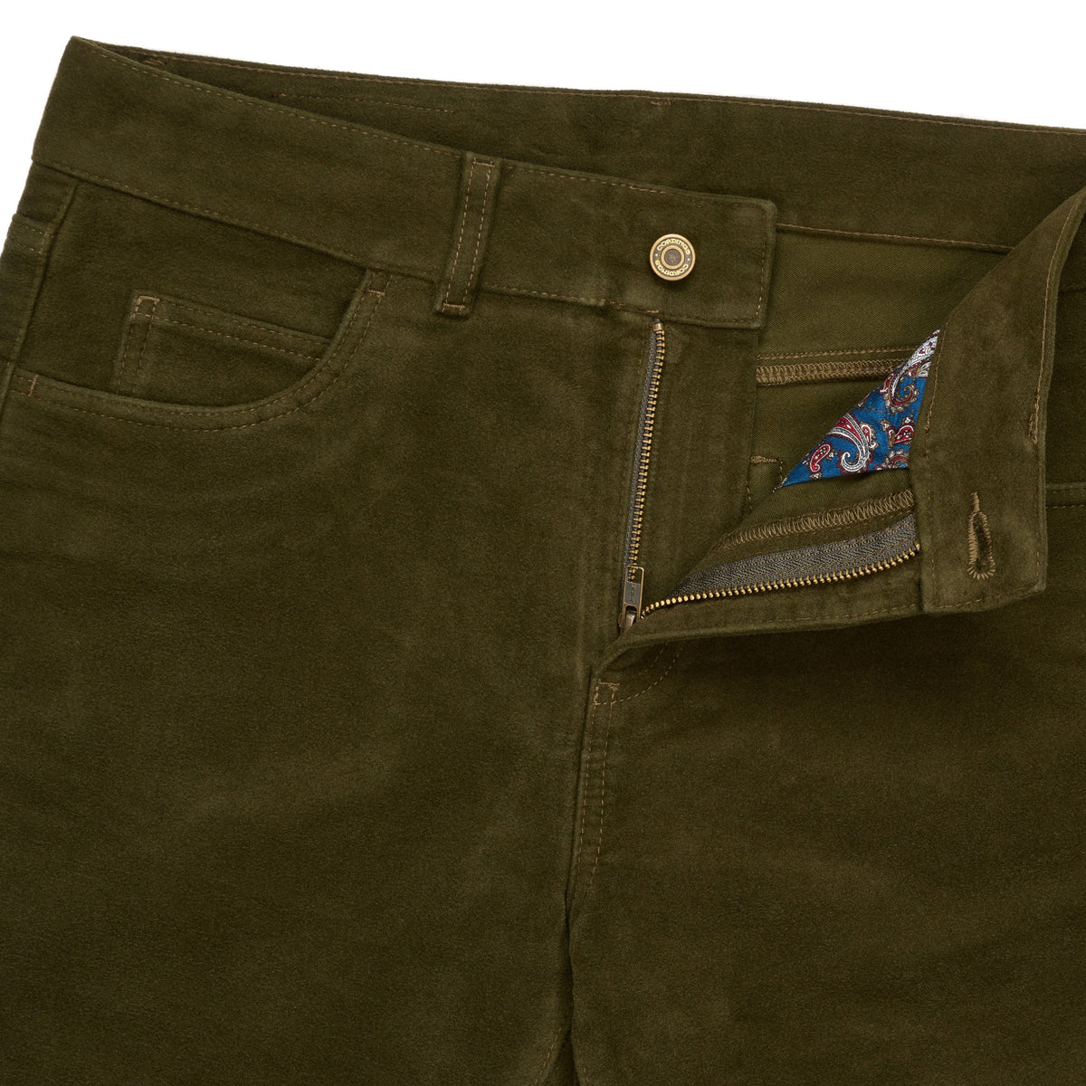 Olive Green Hebden Moleskin Jeans