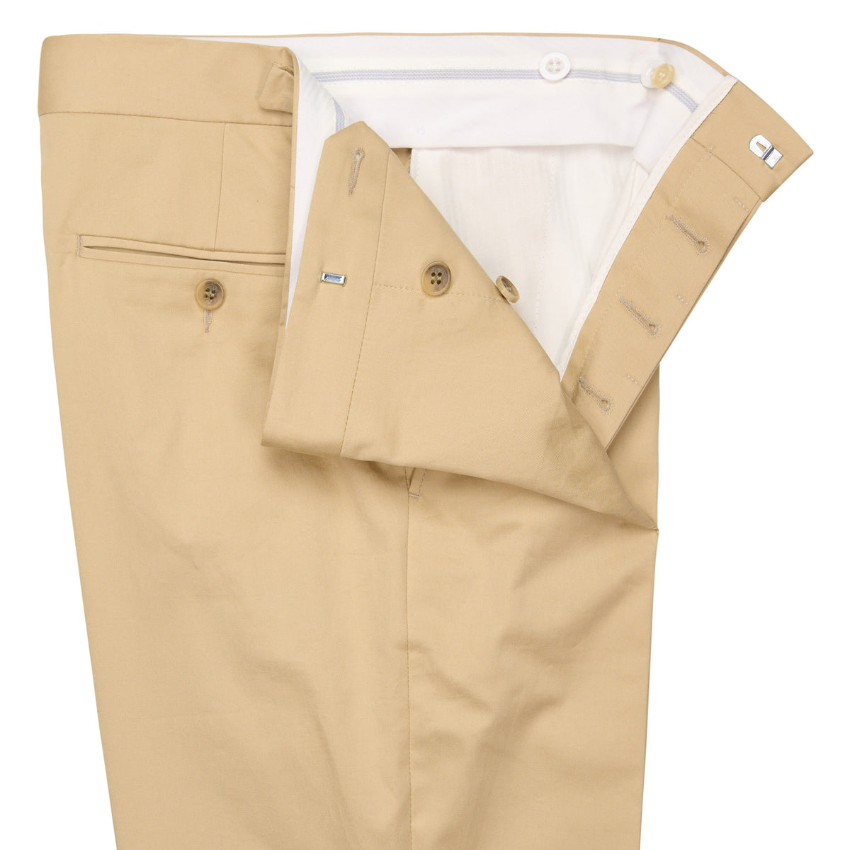 Khaki Thomas Gabardine Suit Trousers
