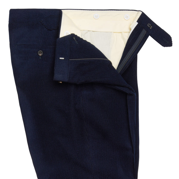Navy Bingley Wool Corduroy Trousers