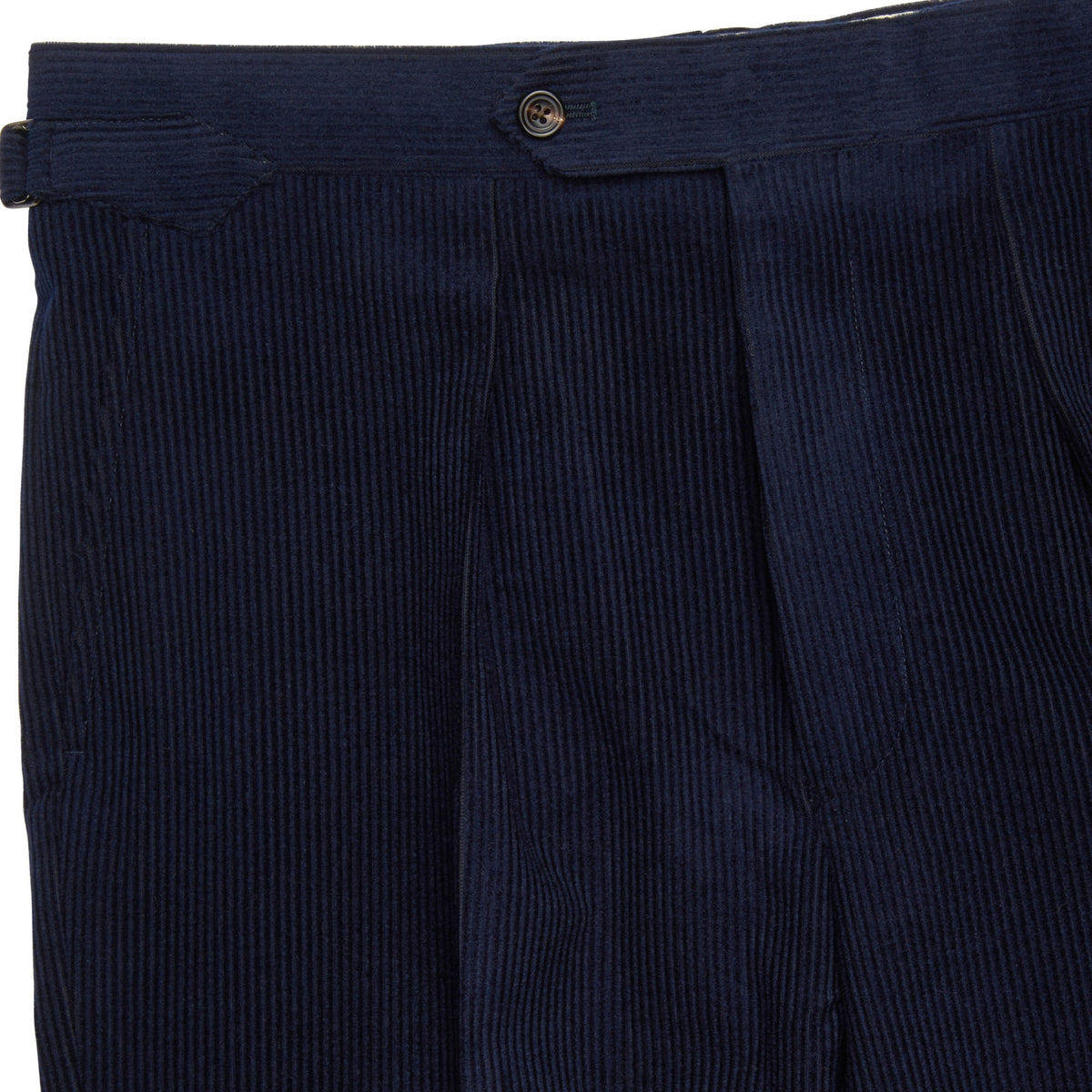 Navy Bingley Wool Corduroy Trousers