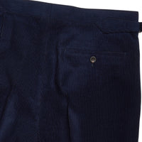 Navy Bingley Wool Corduroy Trousers