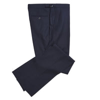 Navy 11oz Herringbone Suit Trousers