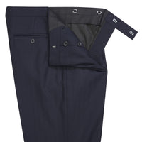 Navy 11oz Herringbone Suit Trousers