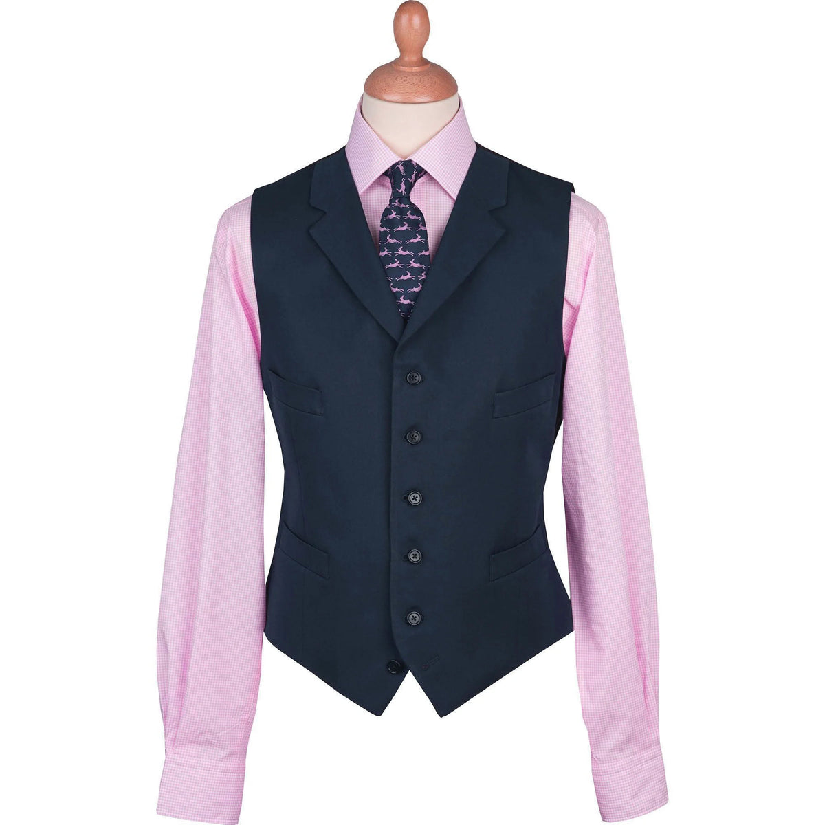 Navy Cotton Gabardine Drill Waistcoat