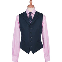 Navy Cotton Gabardine Drill Waistcoat