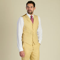 Sand Banbridge Linen Waistcoat