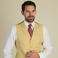 Sand Banbridge Linen Waistcoat
