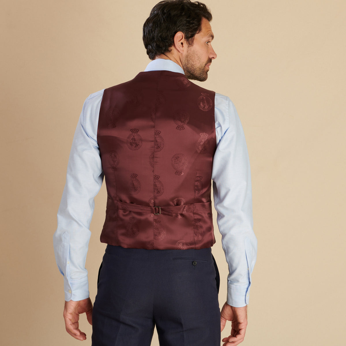 Navy Banbridge Linen Waistcoat
