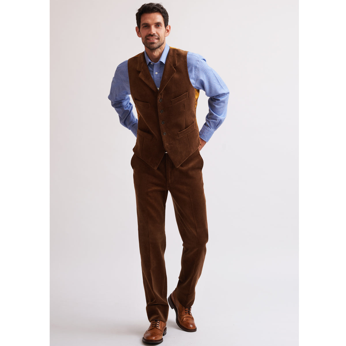 Chestnut York Corduroy Trousers