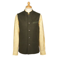 Green Nehru Loden Waistcoat