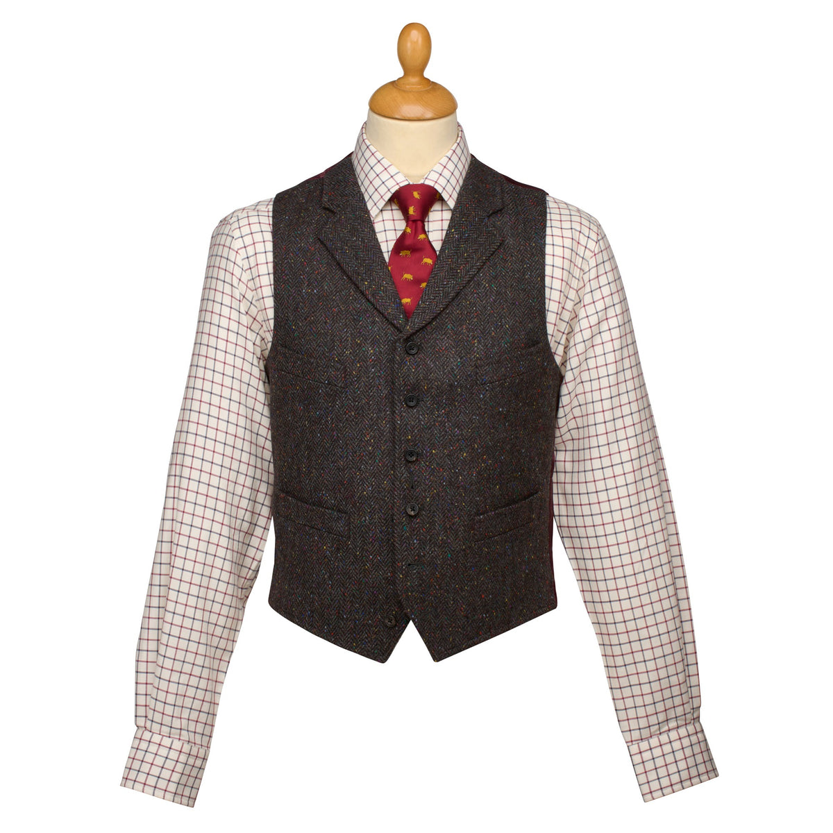 Brown & Grey Ballymore Donegal Waistcoat