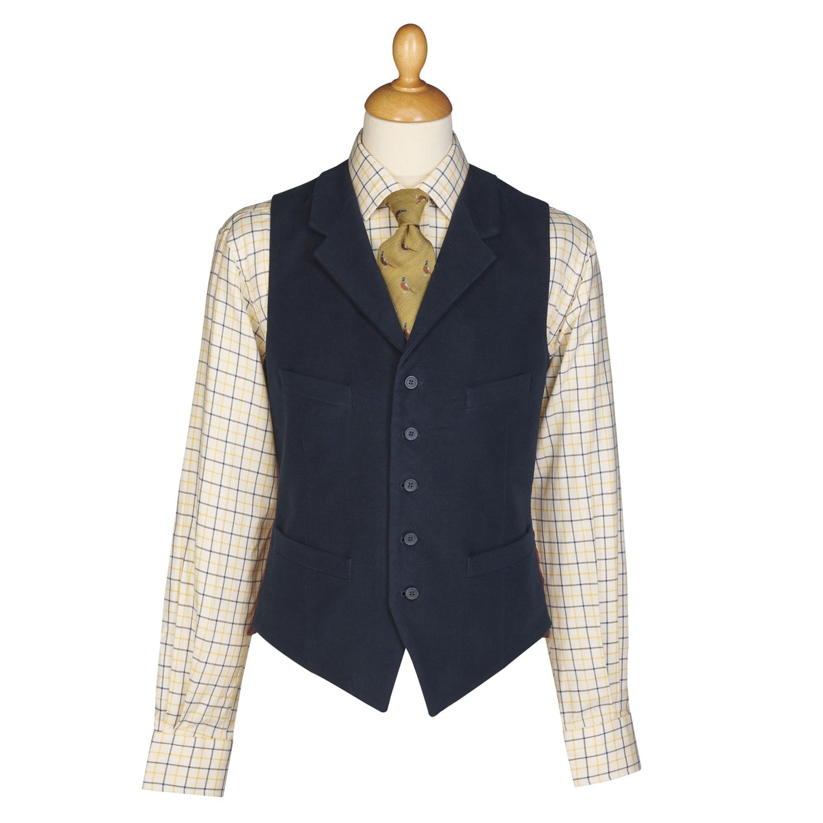 Navy Moorland Moleskin Waistcoat