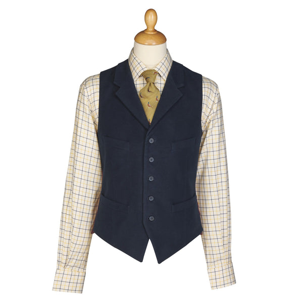 Navy Moorland Moleskin Waistcoat