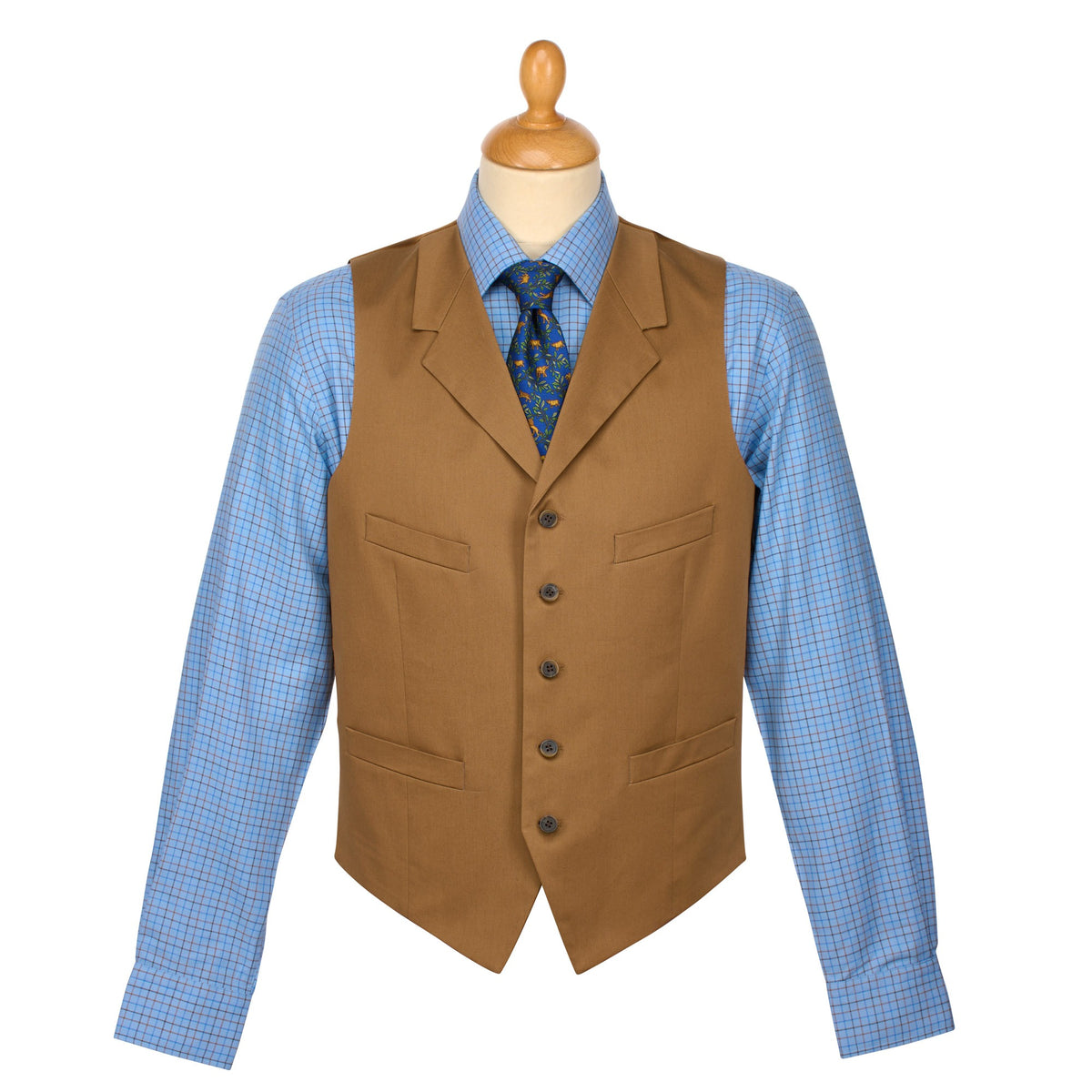 Dark Khaki Thomas Gabardine Waistcoat