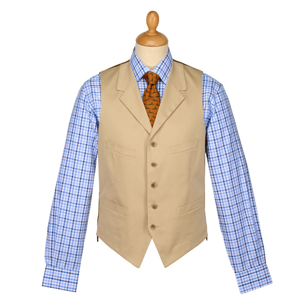 Khaki Thomas Gabardine Waistcoat