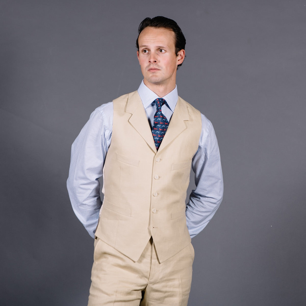 Sand Linen Waistcoat