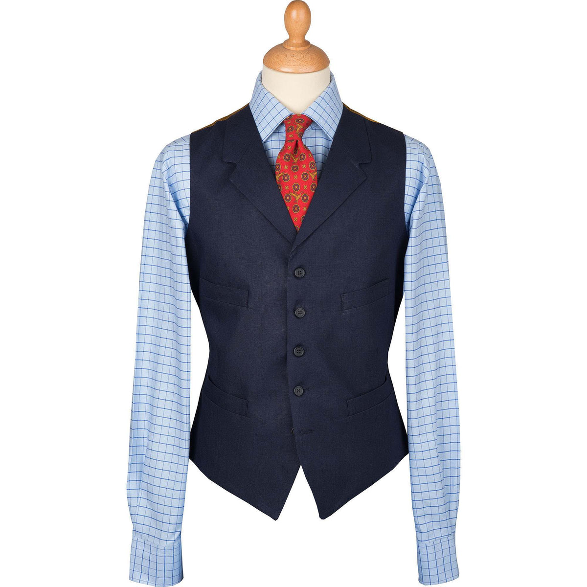 Navy Linen Waistcoat