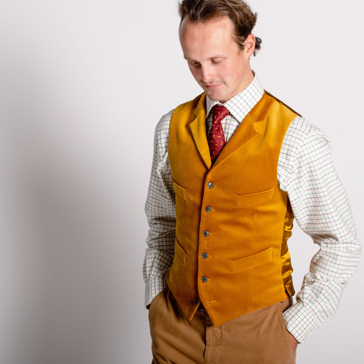 Gold Collared Velvet Waistcoat