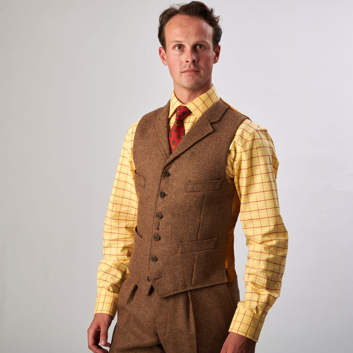 Brown Hunting Tweed Waistcoat