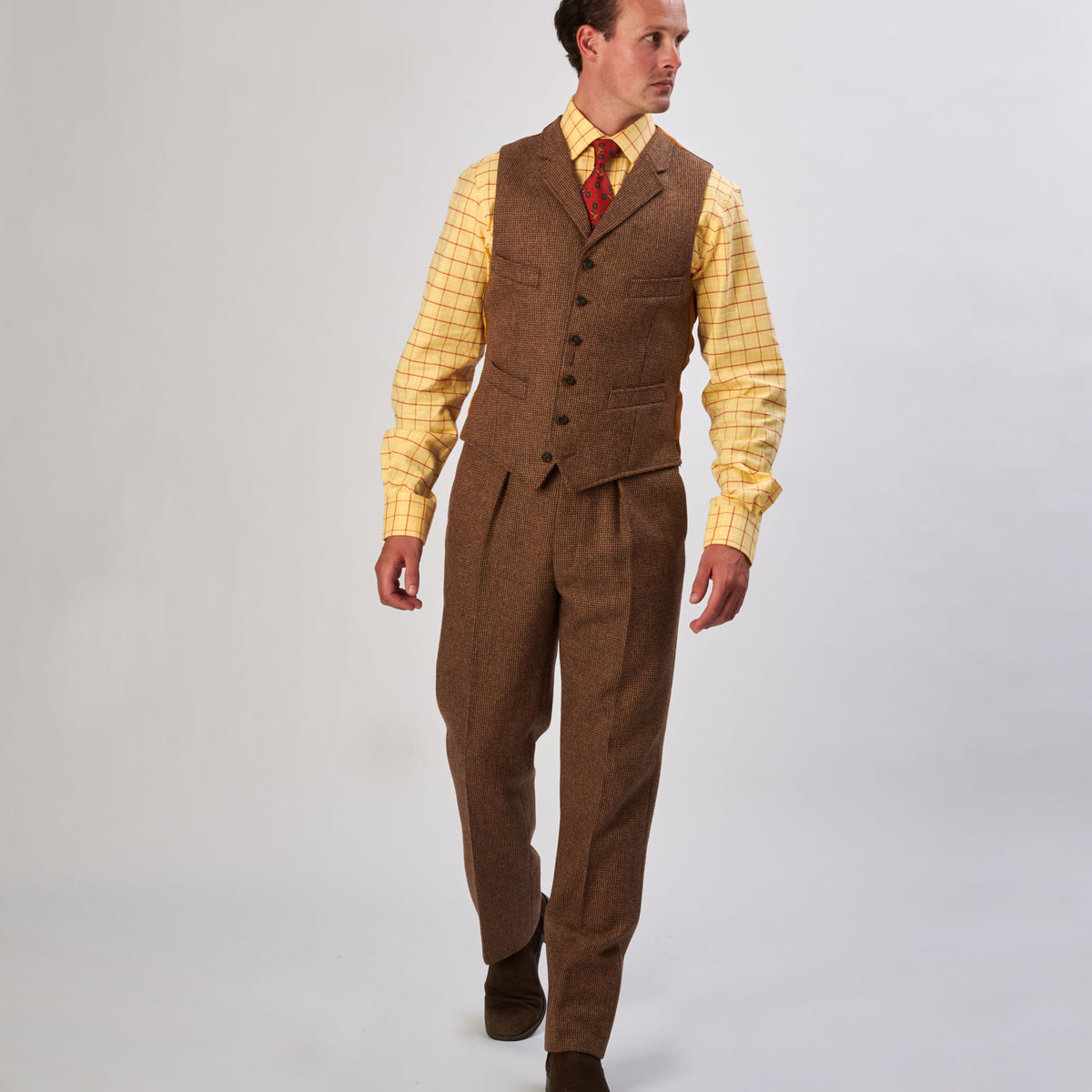 Brown Hunting Tweed Waistcoat