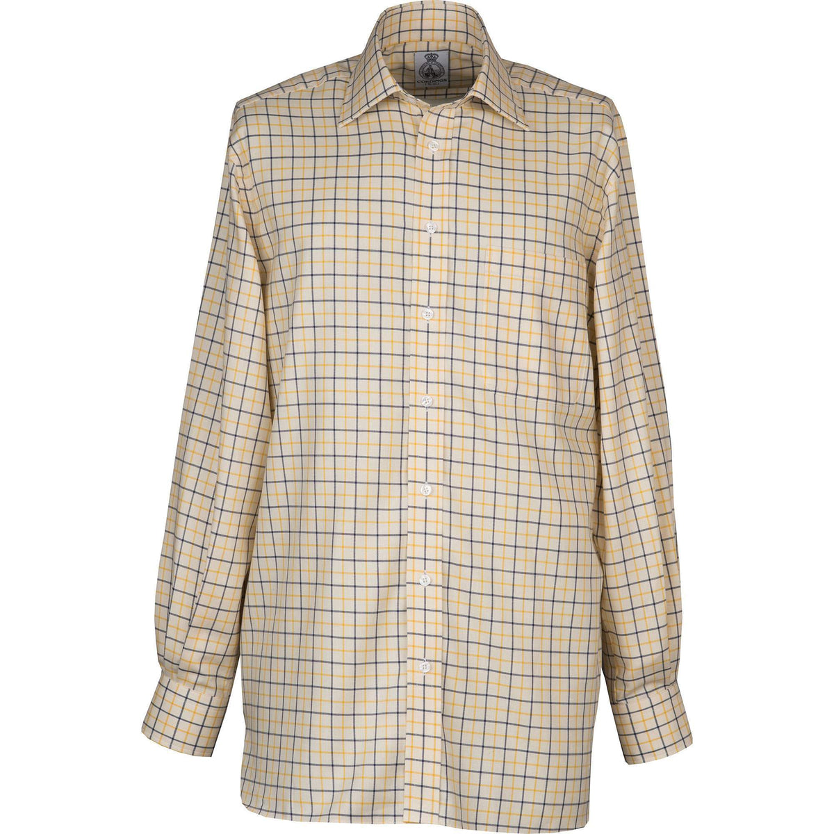 Yellow Navy Medium Check Tattersall Shirt